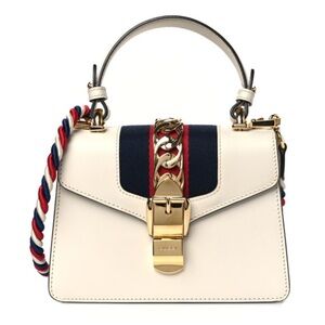 Pre-Loved Gucci White Leather Mini Sylvie Satchel